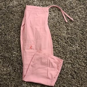 Think pink scrub pants